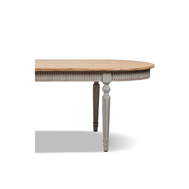 Table de salle à manger ovale en bois récupéré 94 po Colette