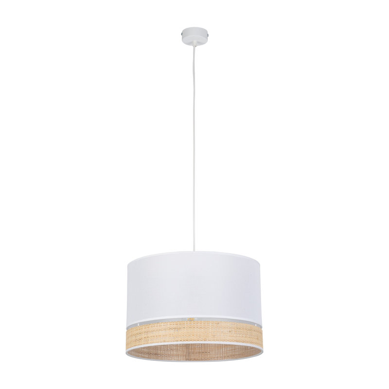 Adianez 1 - Light Drum Pendant, White/Light beige, 170cm H x 38cm W x 38cm D