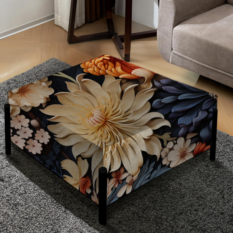 Exotic Tapestries Boho Pattern - Floral Large Square Ottoman