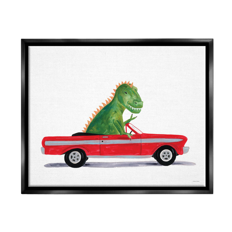 «Dinosaur Monster Sports Car - Floater Frame», impression sur toile, H 25 po x l 31 po x P 1,7 po