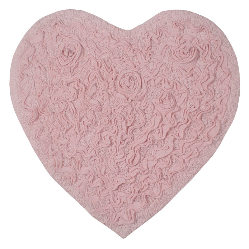 Schoenberger Heart Shape Bath Rug 25"x25", Pink