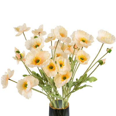 10 Pcs Artificial Poppy Flowers Silk Faux Poppy Flower Artificial Flowers For Wedding Party Table Centerpiece Arrangement