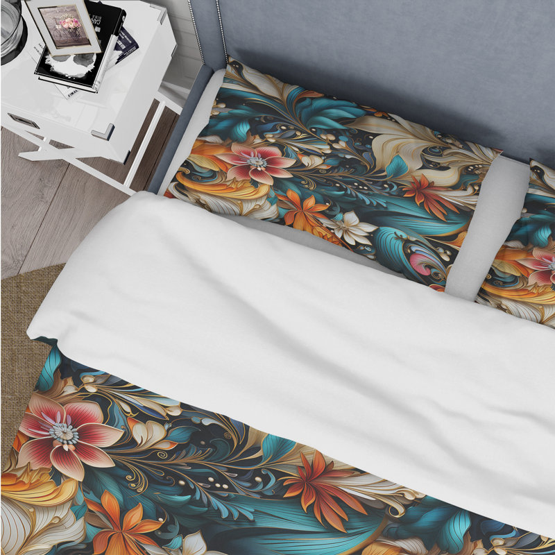 Ensemble de housse de couette à motif cachemire tropical Splendor, Housse de couette pour grand lit et 2 taies décor