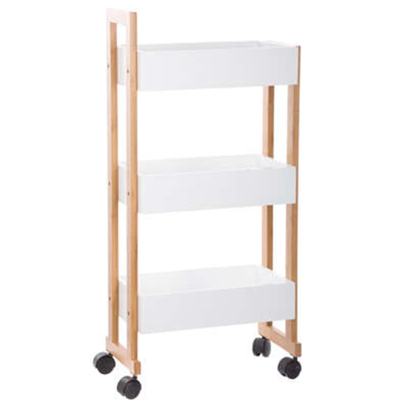 Natureo Solid Wood Freestanding Bathroom Shelves, White