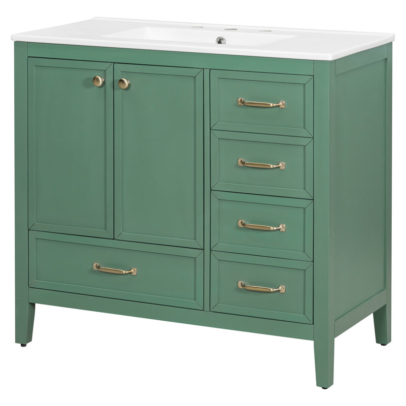 Meuble-lavabo simple 35 po, Vert