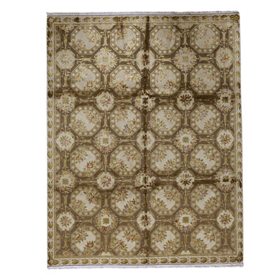Handmade Silk and Wool Area Rug