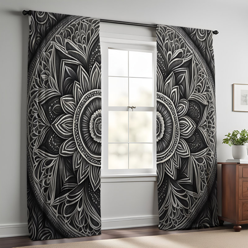 Paire de rideaux semi-transparents en polyester Drex, L 56 po x L 78 po