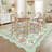 Farmhouse Floral Rug Washable Rug Non Slip Modern Scalloped Carpet, Soft Non Shedding Indoor Carpet, Low Pile Thin Foldable Printed Mat-700421210