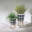 S / 2 DÉCORSEUR DE DIAMANT 10/12 "AVEC PIEDS EN BOIS, NOIR (KD)