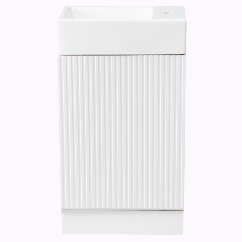 Ensemble de meuble-lavabo simple 18,6 po avec dessus Nekane, Blanc