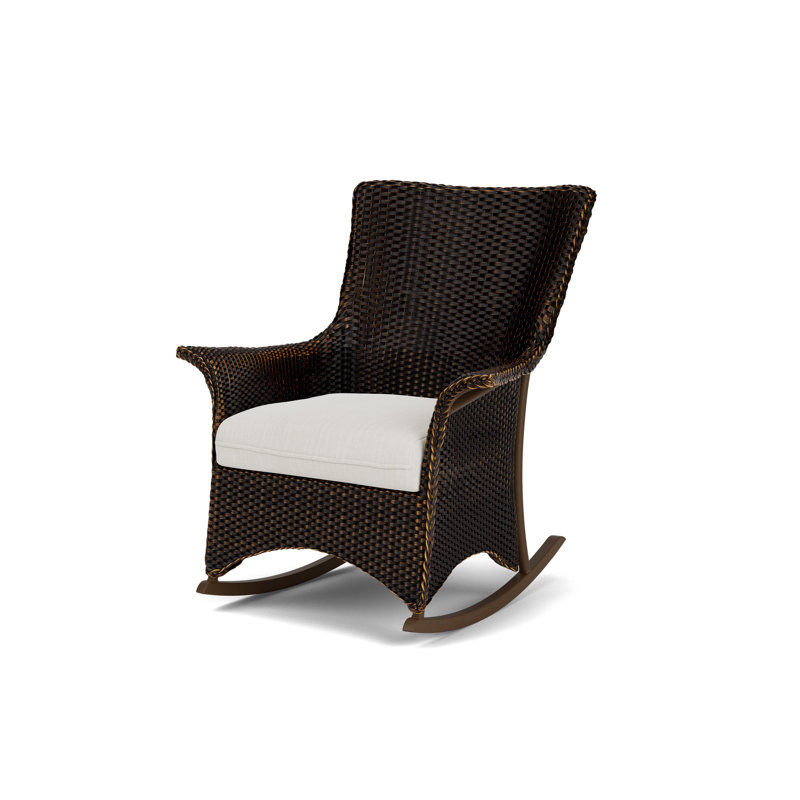 Mandalay Outdoor Rocker Chair, Rollo Linen, Mink