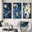 «Vintage Botanical Autumn Leaves Faded Blue», 3 pièces-1742975716-1742975717