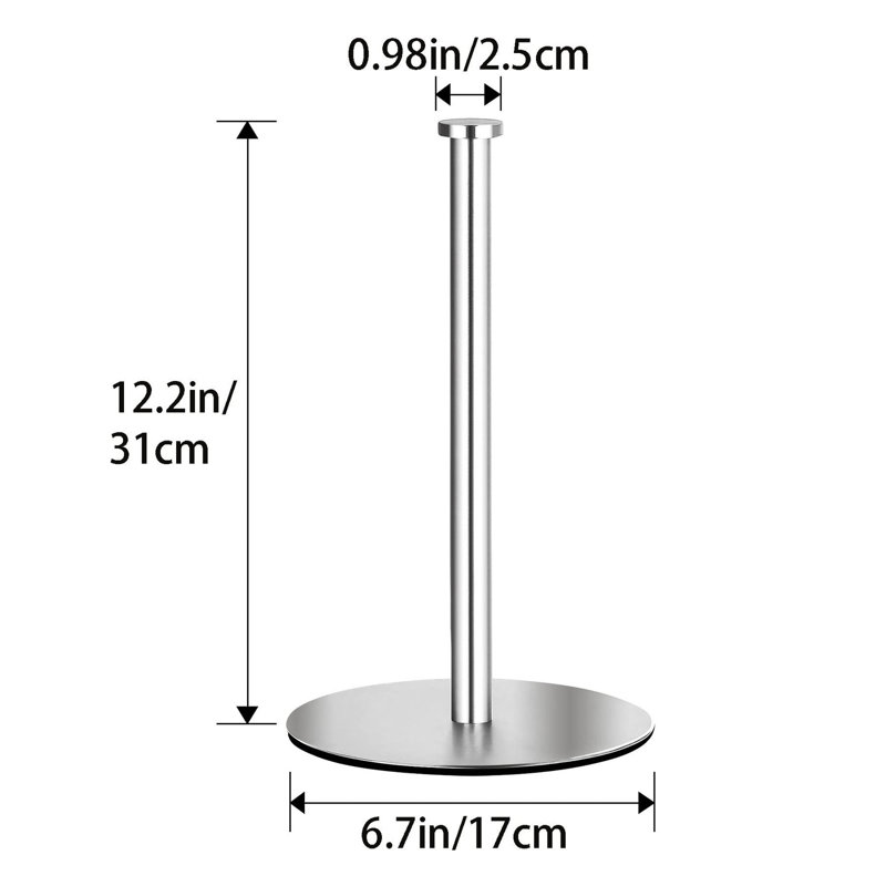 Kitchen Roll Holder Countertop, Silver