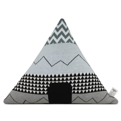 Geometric Cotton Blend Reversible Throw Pillow