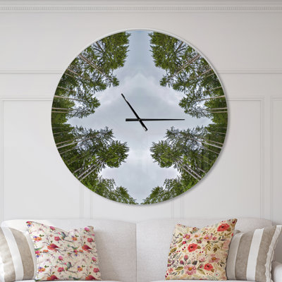 Cercle de composition de conifères - horloge murale moderne