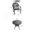 Ensemble de patio élégant en fonte d'aluminium 3 pièces avec coussins bruns confortables-1955299151