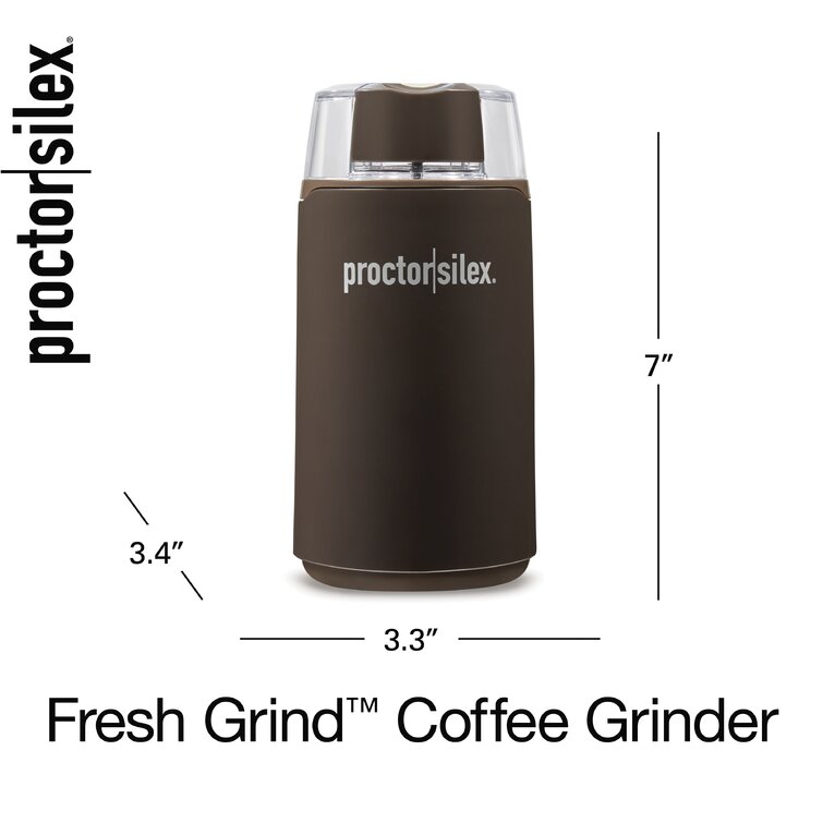 Proctor Silex 4 Ounce Coffee and Spice Grinder in Brown Gray