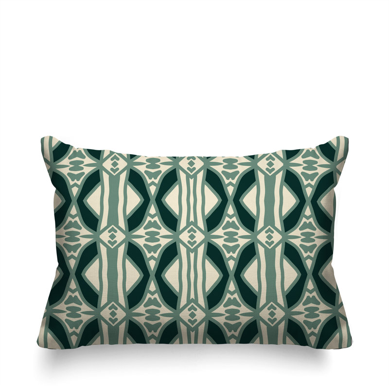 Sunderland Reversible Indoor/Outdoor Rectangular Pillow, Rectangle 14"H x 20"W, Green
