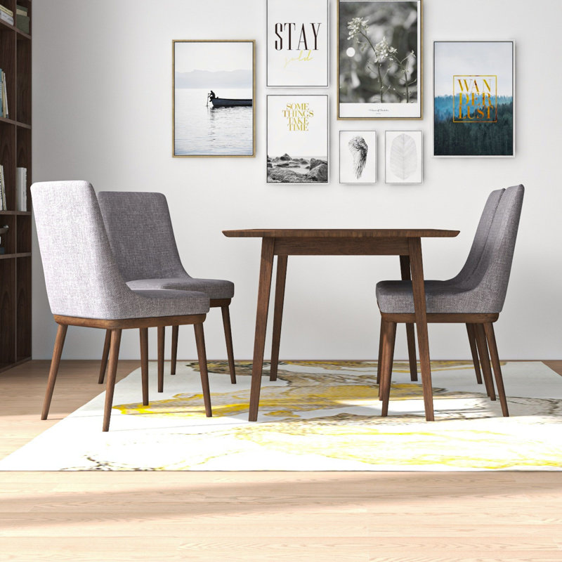 Kentrail 4 - Person Solid Wood Solid Wood Top Four Leg Dining Set