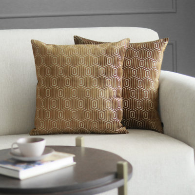 Zeon Jade Geometric Velvet Pillow Cover