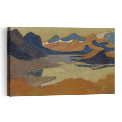 On The Way To Stora SjFallet, 1922-25 Modern Peaceful Tranquil Landscape Mountain Wall Art Print 1 Piece Wrapped Canvas Wall Art