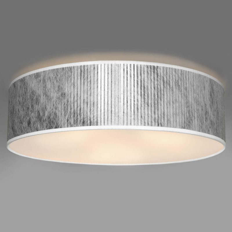 Tres Plisado Flush Mount, Silver, 10cm H x 40cm W x 40cm D