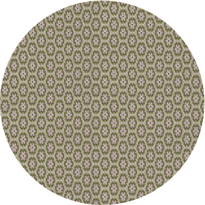 Tapis de zone verte à motif, Rond 5 pi
