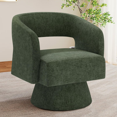 Modern Upholstered Swivel Barrel Chair