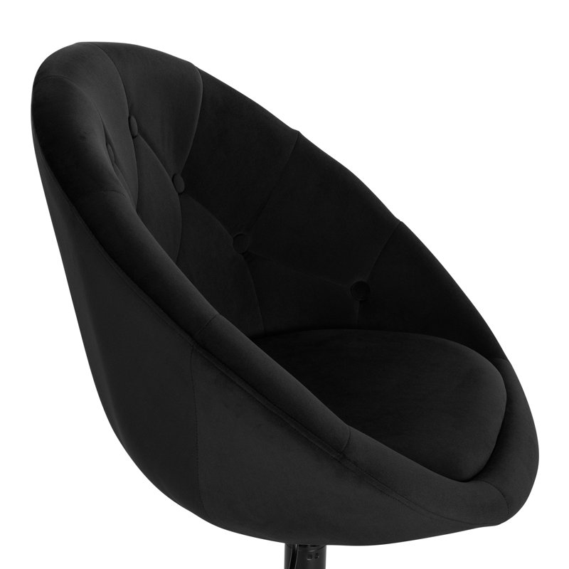 Princeton Velvet Swivel Accent Chair, Black, Black