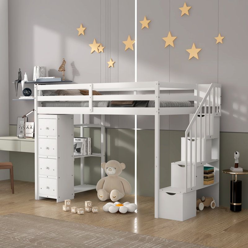 Lit mezzanine simple Ohlone Kids, Blanc
