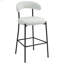 Tabouret de bar 26 po à hauteur de comptoir avec tabouret de bar et housse en tissu noir avec revêtement thermolaqué et repose-pieds-2047895342
