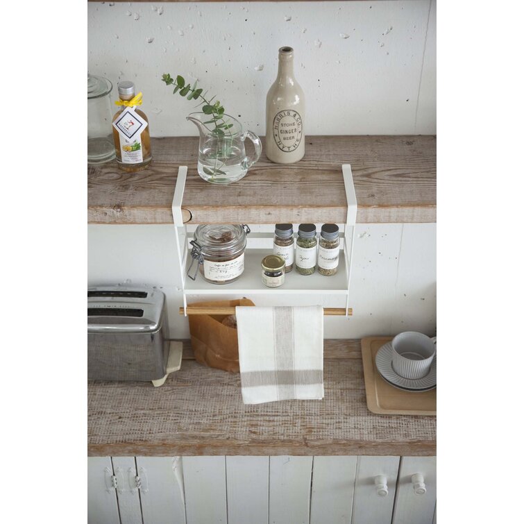 Yamazaki Home + Wood-Top Stackable Kitchen Rack-Modern Counter Shelf  Organizer