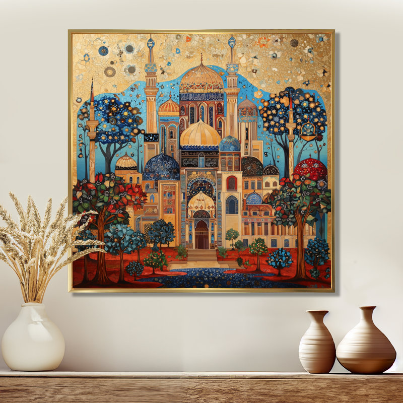 «Arabesque Cairo égypt II», impression d'art mural paysage, H 36 po x l 36 po, Doré