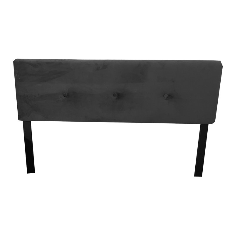 Tête de lit tapissier Taryiah, Tissu de suède ébène, Simple