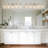 31.1 in. 5-Light Brushed Nickel Dimmable Bathroom Vanity Light with Clear Glass Shades-59132965-59132984