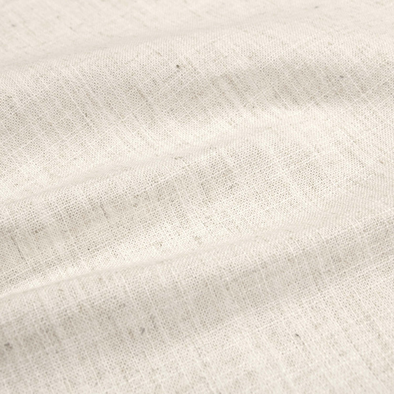 Lit tapissier Rand, Simple, Laiton, Lin classique talc