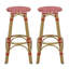 Ensemble de 2 tabourets de bar d'extérieur en aluminium et rat