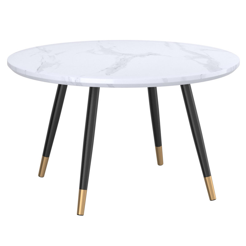 Table basse ronde blanche et noire Donald