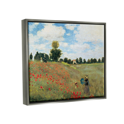 «The Poppy Field Monet», peinture sur toile par Claude Monet