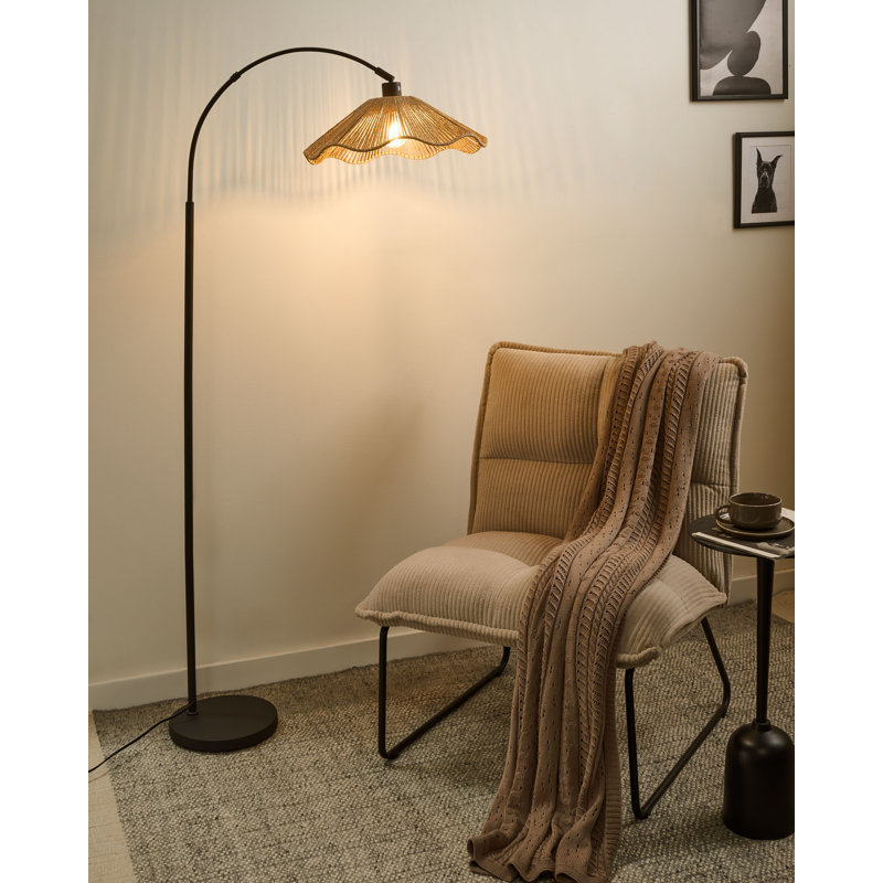 160cm Satin Traditional Floor Lamp, Beige