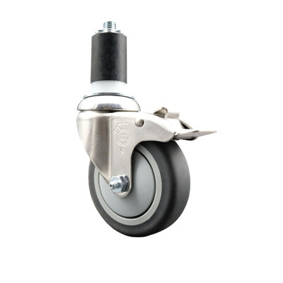 Thermoplastic Rubber Swivel Stem Caster Lock Brake