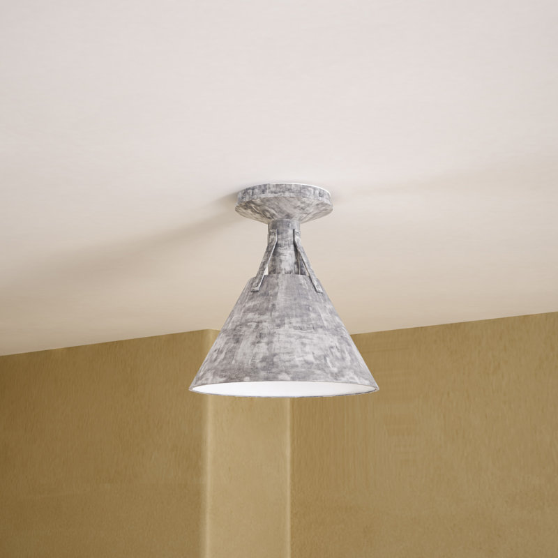 Plafonnier encastré 1 lumière Archer, Abat-jour en acier, H 10 po x l 9,5 po x P 9,5 po