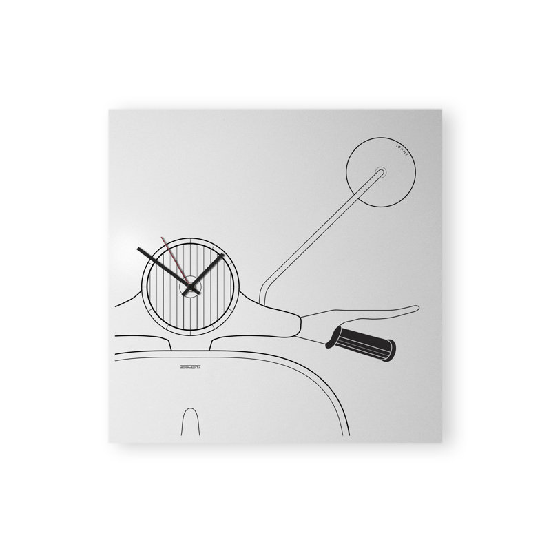 Edlohman Metal Wall Clock, White/Black