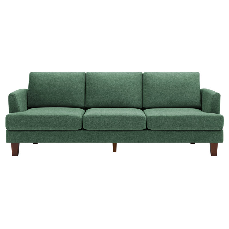 Canapé rembourré à accoudoirs carrés 89 "pour 3 personnes, Vert