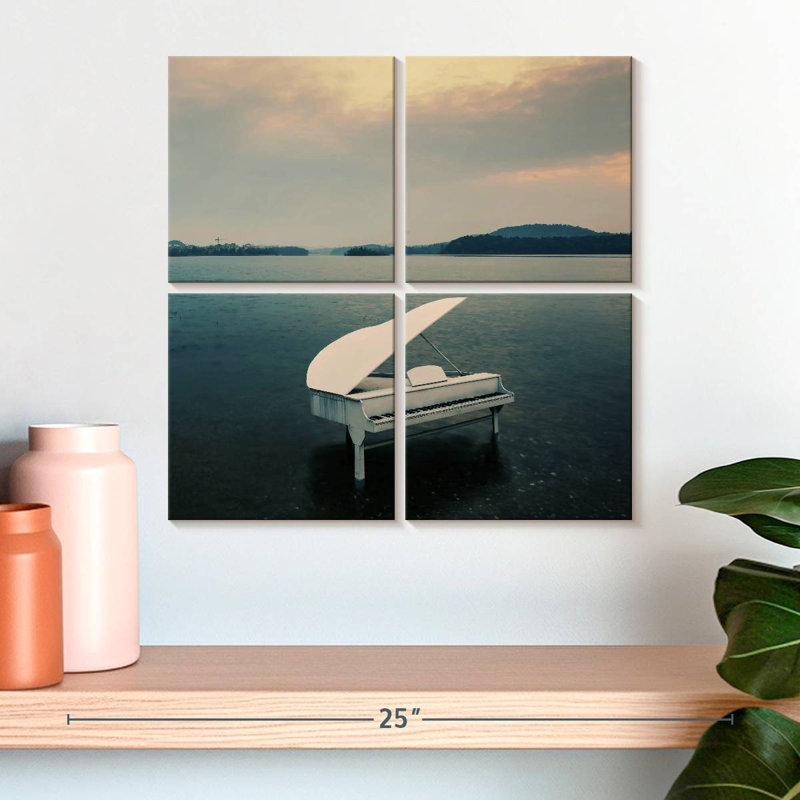Abarca Piano By The Sea, H 18 po x l 18 po
