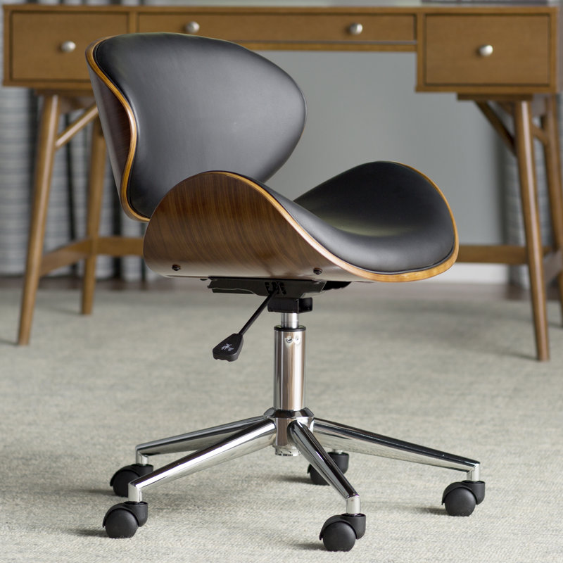 Wade Logan® Charlot Task Chair, Black Faux Leather