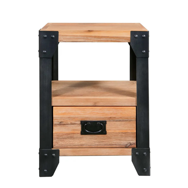 Skelton 40cm W Solid Wood Bedside Table, Individual
