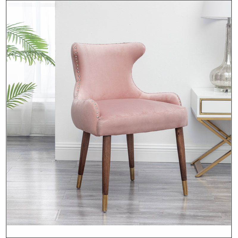 Fauteuil d'appoint Lindale, Velours rose