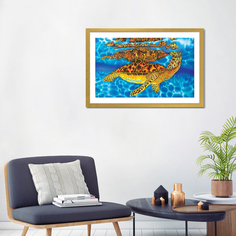 " Oasis " by Daniel Jean-Baptiste, Gold Framed Paper, 24" H x 32" W x 1" D, White