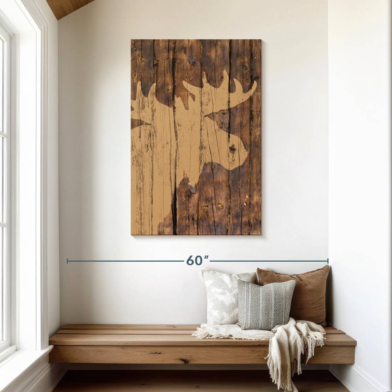 Brampt Wooden Moose, 45" H x 30" W